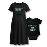 "Mommy & Me Maternity Dress Set – Mommy’s Little Love Baby Bodysuit"