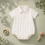 Pastel Striped Baby Romper Shirt