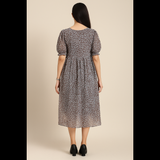 Chic Grey Animal Print Dress