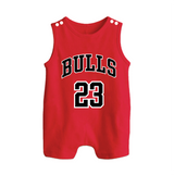 Bulls 23 Basketball Baby Button Romper