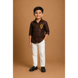 Vinayagar Chaturthi Brown Colour-Boy Kid Shirt