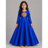 Navaratri Royal Rangoli Raw Silk - Girl Kid Dress