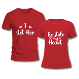 He Stole My Heart & I Let Her Couples T-Shirt Package