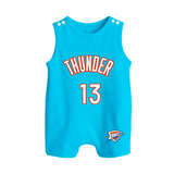 Thunder 13 Basketball Baby Button Romper