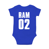 Blue Cricket Theme Baby Romper | Soft Cotton Little Champs Outfit