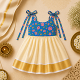 Meadow Bloom Tie-Shoulder Baby Frock