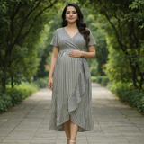 Blue Striped Cotton Customised Maternity wear Collection