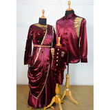 Royal Maroon Velvet Family set-Mom, Dad and Son.