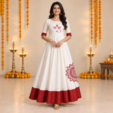 Durga Shakti Raw Silk Family Combo - Mom Dress
