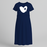 Missing Piece Heart Printed Maternity Feeding Maxi