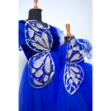 Royal Blue Butterfly-Themed Family Outfit Set