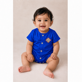 Navaratri Royal Rangoli Raw Silk - Baby Romper