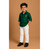 Vinayagar Chaturthi Dark Green Colour-Boy Kid Shirt