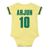 Baby Football Star Romper | Brazil National Team Themed Custom Outfit
