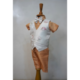 Peach Luxe Celebration Family Matching Outfit Set-Mom, Dad and Son.