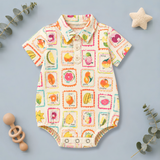 Tropical Fruit Print Baby Romper Shirt