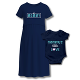 "Mommy & Me Maternity Dress Set – Mommy’s Little Love Baby Bodysuit"