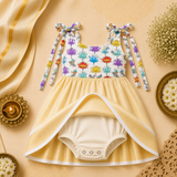 Rainbow Lotus Tie-Shoulder Baby Frock
