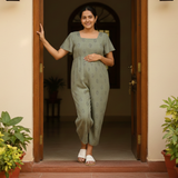 Sage Leaf Cotton Customised Maternity Wear.