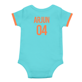 India Inspired Baby Cricket Polo Romper – Teal Edition