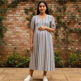 Indigo Breeze Stripe Cotton Customised Maternity Wear Collection