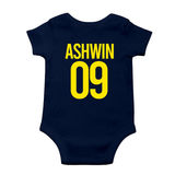 India Inspired Baby Cricket Jersey Romper – Stripe Shoulder Edition