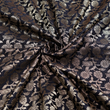 Black & Gold Floral Print Cream Gold Baby Frock