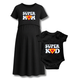 "Super Mom & Baby Matching Outfit Set