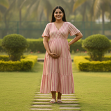 Rosewood Stripe Cotton Customised Maternity Wear