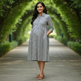 Blue Striped Cotton Customised Maternity wear Collection
