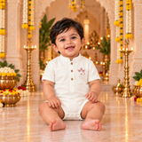 Durga Shakti Raw Silk Family Combo - Baby Romper