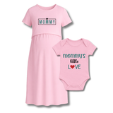 "Mommy & Me Maternity Dress Set – Mommy’s Little Love Baby Bodysuit"