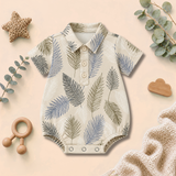 Tropical Leaf Print Baby Romper Shirt
