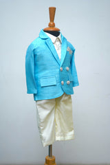 Aqua Radiance Couple Set – Ocean Blue Blazer & Gown Duo