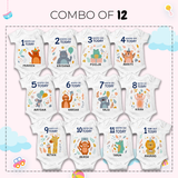 12-Month Personalized Monthly Baby Romper Combo Pack