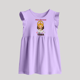 Little Saraswati Goddess Blessings Baby Frock - LILAC - 0 - 3 Months Old (Chest 17")