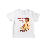 Ayudha Puja Rockstar Celebration T shirt - WHITE - 0-5 Months Old (Chest 17")