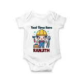 Tool Time Hero Romper - WHITE - New Born (Chest 14")
