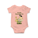 Little Vidyarambham Star Romper - PEACH - New Born (Chest 14")