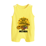 Blessed With Tools Of Tomorrow Button Romper - PASTEL YELLOW - New Born (Chest 18")