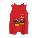 Little Engineer Tool Master Button Romper - RED - New Born (Chest 18")