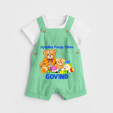 Ayudha Puja Teddy Blessings Dungaree - GREEN - 0 - 5 Months Old (Chest 18")