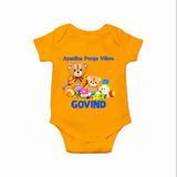 Ayudha Puja Teddy Blessings Romper - CHROME YELLOW - New Born (Chest 14")