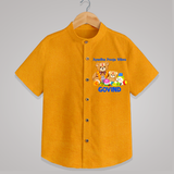 Ayudha Puja Teddy Blessings Shirt - CHROME YELLOW - 0 - 6 Months Old (Chest 23")