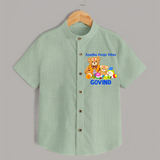 Ayudha Puja Teddy Blessings Shirt - MINT GREEN - 0 - 6 Months Old (Chest 23")