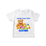 Ayudha Puja Teddy Blessings T Shirt - WHITE - 0-5 Months Old (Chest 17")