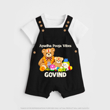 Ayudha Puja Teddy Blessings Dungaree - BLACK - 0 - 5 Months Old (Chest 18")