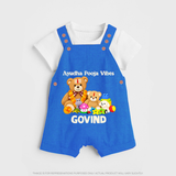 Ayudha Puja Teddy Blessings Dungaree - COBALT BLUE - 0 - 5 Months Old (Chest 18")