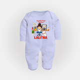 Ayudha Puja Little Creator Full Body Suit - BABY BLUE - New Born (Chest 7.5")