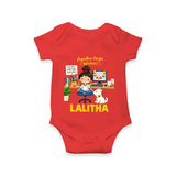 Ayudha Puja Little Creator Romper - RED - New Born (Chest 14")
